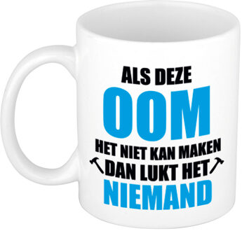 Bellatio Decorations Als deze oom het niet kan maken witte mok / beker 300 ml - feest mokken