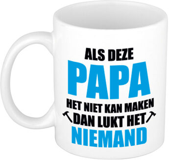 Bellatio Decorations Als deze papa het niet kan maken mok / beker wit 300 ml