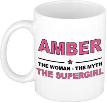 Bellatio Decorations Amber The woman, The myth the supergirl collega kado mokken/bekers 300 ml Oudroze