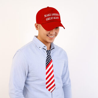 Bellatio Decorations Amerikaanse president Trump verkleed set - Make America Great again - pet en stropdas