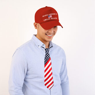 Bellatio Decorations Amerikaanse president Trump verkleed set - Make America Great again - pet en stropdas