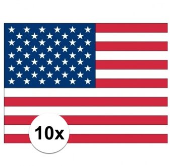 Bellatio Decorations Amerikaanse vlag stickers 10 stuks - USA stickertjes