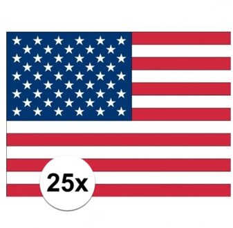 Bellatio Decorations Amerikaanse vlag stickers 10 stuks - USA stickertjes