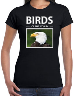 Bellatio Decorations Amerikaanse zeearenden t-shirt met dieren foto birds of the world zwart voor dames