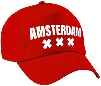 Bellatio Decorations Amsterdam pet rood voor dames en heren - Verkleedhoofddeksels