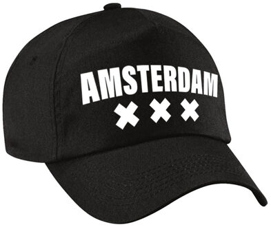 Bellatio Decorations Amsterdam pet zwart voor dames en heren - Verkleedhoofddeksels