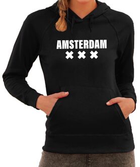 Bellatio Decorations Amsterdam/wereldstad hoodie zwart dames 2XL