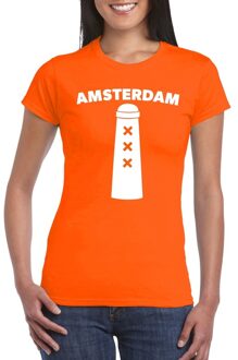 Bellatio Decorations Amsterdammertje shirt oranje dames L