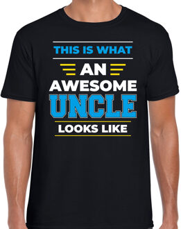 Bellatio Decorations An awesome uncle / een geweldige oom cadeau t-shirt zwart voor heren XL