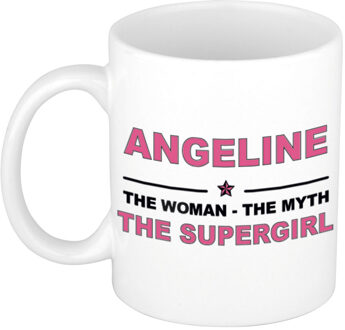 Bellatio Decorations Angeline The woman, The myth the supergirl collega kado mokken/bekers 300 ml Oudroze