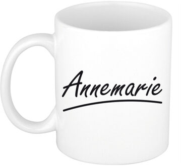 Bellatio Decorations Annemarie voornaam kado beker / mok sierlijke letters - gepersonaliseerde mok met naam - Naam mokken Multikleur