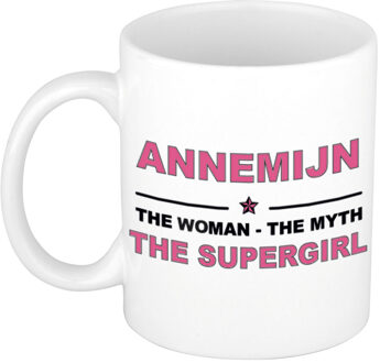 Bellatio Decorations Annemijn The woman, The myth the supergirl collega kado mokken/bekers 300 ml Oudroze