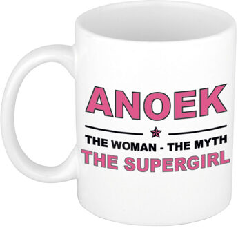 Bellatio Decorations Anoek cadeau mok - Woman Myth Supergirl - naam koffiemok - 300 ml - collega - moederdag