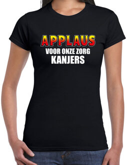 Bellatio Decorations Applaus voor onze zorg kanjers steun t-shirt zwart voor dames 2XL