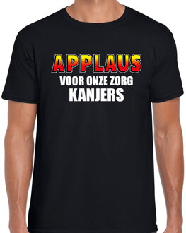 Bellatio Decorations Applaus voor onze zorg kanjers steun t-shirt zwart voor heren 2XL