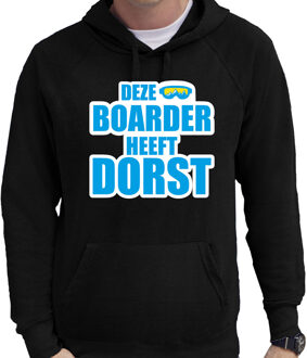 Bellatio Decorations Apres ski hoodie Deze snowboarder heeft dorst zwart heren - Wintersport capuchon sweater XL