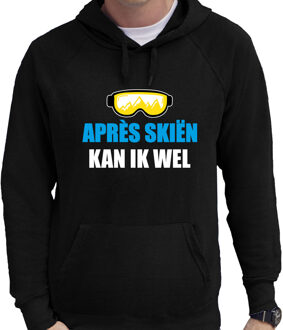 Bellatio Decorations Apres ski hoodie trui Apres skieen kan ik wel - zwart heren - Wintersport - capuchon sweater 2XL