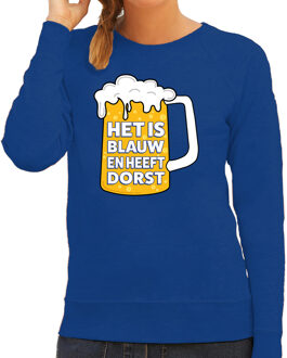 Bellatio Decorations Apres ski sweater Blauw en heeft dorst blauw dames - Wintersport trui 2XL