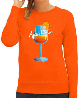 Bellatio Decorations Apres ski sweater dames - aperholic - oranje - wintersport - Aperol - skieen/snowboarden XS