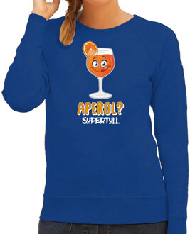 Bellatio Decorations Apres ski sweater dames - aperol supertoll - blauw - wintersport -aperol spritz 2XL