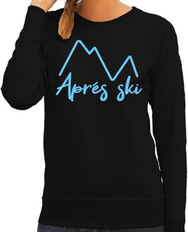 Bellatio Decorations Apres ski sweater dames - Apres ski - bergen - zwart - glitter blauw - wintersport 2XL