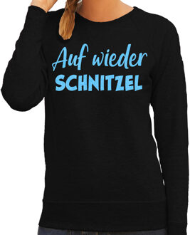 Bellatio Decorations Apres ski sweater dames - Auf wieder Schnitzel - glitter blauw M