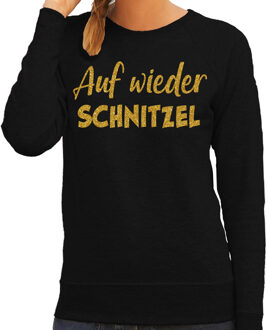 Bellatio Decorations Apres ski sweater dames - Auf wieder Schnitzel - glitter goud XS