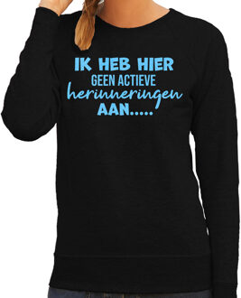 Bellatio Decorations Apres ski sweater dames - geen herinnering - zwart/glitter blauw XS