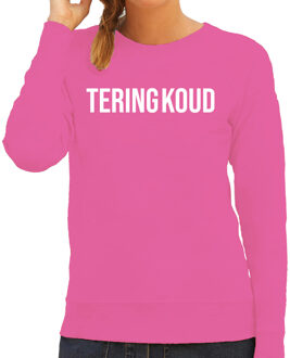 Bellatio Decorations Apres ski sweater dames - teringkoud - roze - apres ski party - snowboarden - wintersport S