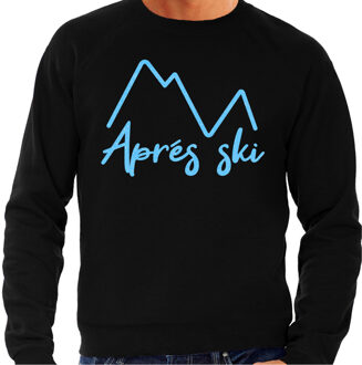 Bellatio Decorations Apres ski sweater heren - Apres ski/bergen - zwart/glitter blauw 2XL