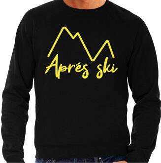 Bellatio Decorations Apres ski sweater heren - Apres ski/bergen - zwart/glitter geel S