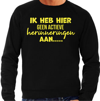 Bellatio Decorations Apres ski sweater heren - geen actieve herinnering - zwart - glitter geel - wintersport - skieen XL