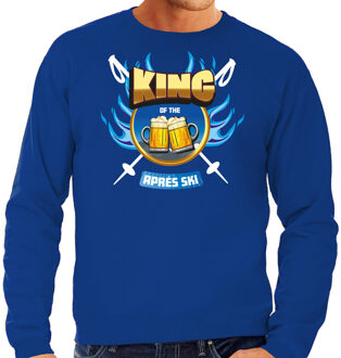 Bellatio Decorations Apres ski sweater heren - king of the apres ski - blauw - winter M