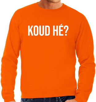 Bellatio Decorations Apres ski sweater heren - koud he - oranje - apres ski party - wintersport 2XL