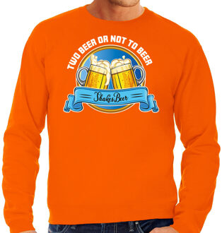 Bellatio Decorations Apres ski sweater heren - two beer or not to beer - oranje - wintersport - bier 2XL