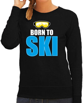 Bellatio Decorations Apres-ski sweater / trui Wintersport Born to ski zwart voor dames L - Feesttruien