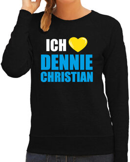 Bellatio Decorations Apres-ski sweater / trui Wintersport Ich liebe Dennie Christian zwart voor dames XS - Feesttruien