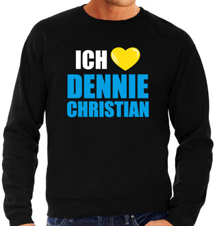 Bellatio Decorations Apres-ski sweater / trui Wintersport Ich liebe Dennie Christian zwart voor heren L - Feestshirts