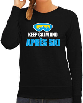Bellatio Decorations Apres-ski sweater / trui Wintersport Keep calm zwart voor dames M - Feesttruien