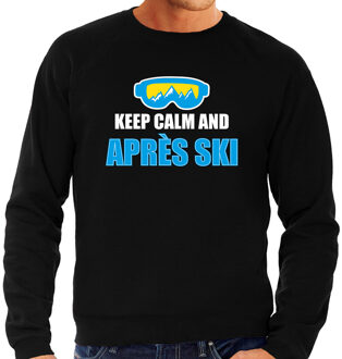 Bellatio Decorations Apres-ski sweater / trui Wintersport Keep calm zwart voor heren M - Feestshirts
