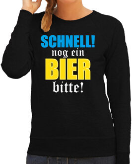 Bellatio Decorations Apres-ski sweater / trui Wintersport nog ein bier bitte! zwart voor dames