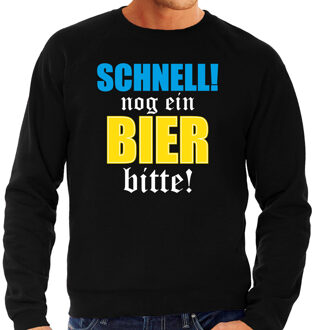Bellatio Decorations Apres-ski sweater / trui Wintersport nog ein bier bitte! zwart voor heren M - Feestshirts