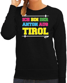 Bellatio Decorations Apres ski sweater voor dames - anton aus tirol - zwart - apres ski/wintersport - skien 2XL