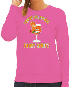 Bellatio Decorations Apres ski sweater voor dames - aperol to my spritz - roze - apres ski/wintersport - skien XS