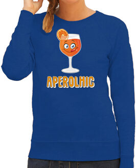 Bellatio Decorations Apres ski sweater voor dames - aperolhic - blauw - aperol spritz - wintersport - alcoholic