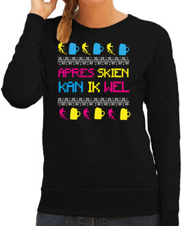 Bellatio Decorations Apres ski sweater voor dames - apres skien - zwart - apres ski/winter trui XS