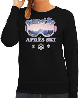 Bellatio Decorations Apres ski sweater voor dames - Queen of the apres ski - zwart - skien L