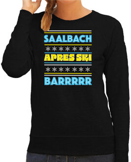 Bellatio Decorations Apres ski sweater voor dames - Saalbach - zwart - apresski bar - skien/snowboarden - wintersport 2XL