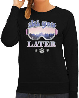 Bellatio Decorations Apres ski sweater voor dames - Ski you later - zwart - apres ski/wintersport - skien S