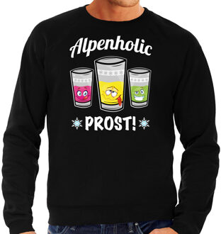 Bellatio Decorations Apres ski sweater voor heren - Alpenholic - zwart - wintersport - prost/proost - skien/snowboarden
